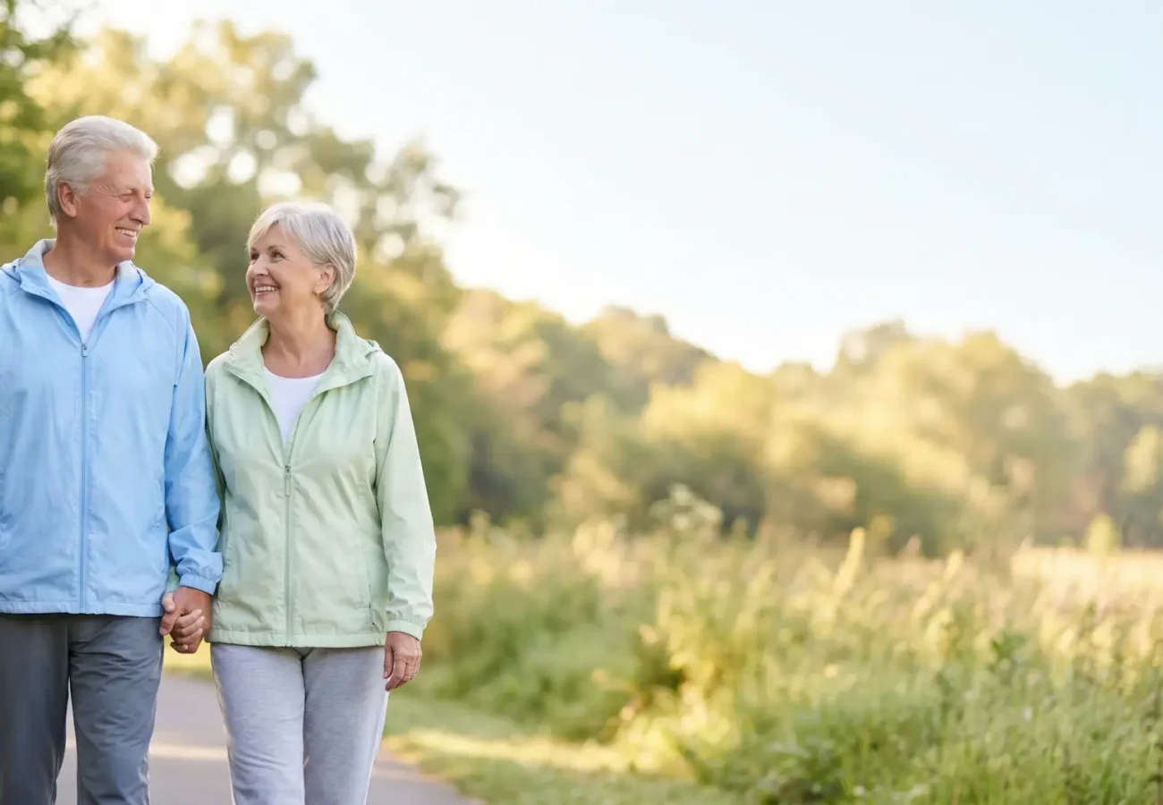 A depiction of an active retirement lifestyle showcasing healthy and independent seniors enjoying various activities.